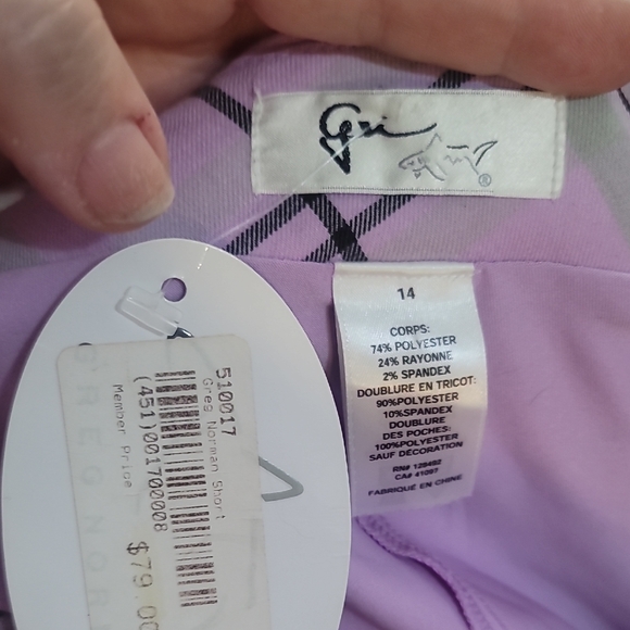 Greg Norman Purple Plaid skort 14 golf resort sporty golf club skirt short - Picture 2 of 8